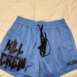 Kill Crew Athletic Shorts in Light Blue and Black